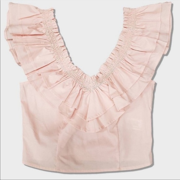 Wild fable ruffle pink crop top - Picture 1 of 4
